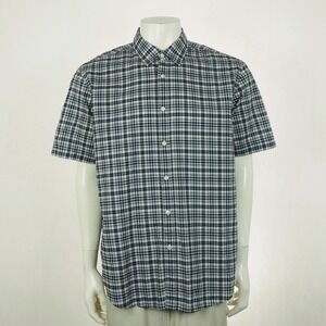 Hugo Boss Luka 2 Button Down Shirt Mens 2XL XXL Blue Plaid Cotton Regular Fit